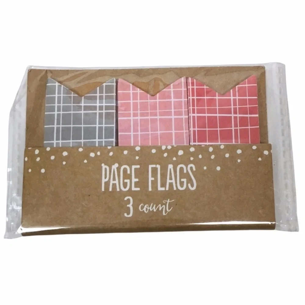 Christmas Plaid Grid Stationery Set Page Flags Sticky Notes List Pad Red Green